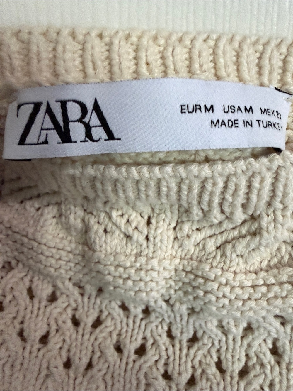 Zara Cream Knit Crochet Crop Cami - Picture 2 of 7
